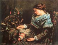 Courbet, Gustave - The Sleeping Spinner